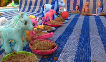 Ponies at a tea party