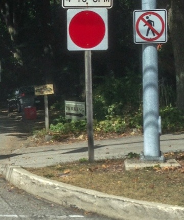 a street sign looking like a japanese flag