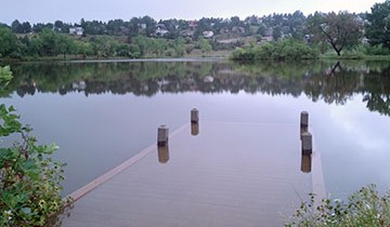 A flooded pier