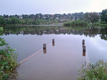 A flooded pier