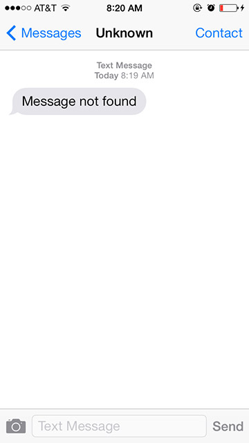 A scary, mysterious text message