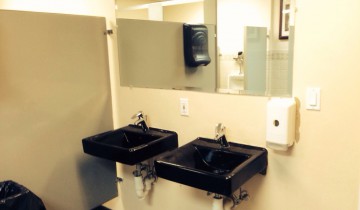Two sinks in a restroom