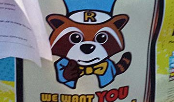 A raccoon poster