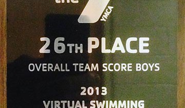 Virtual swimming meet trophy