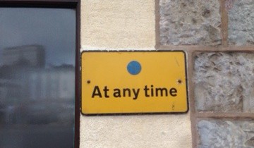 Blue dot at any time sign