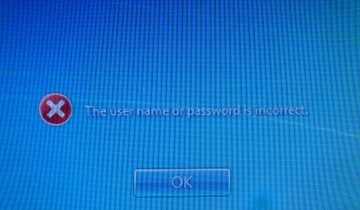 A password error message