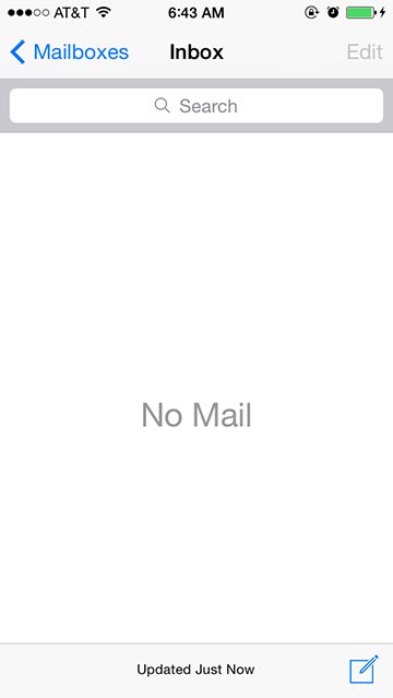 An empty email inbox