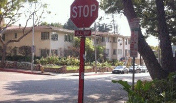 Imp ears on a stop sign