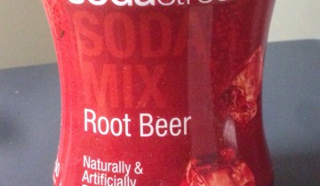 A partially natural root beer soda