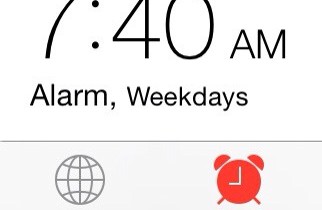 An alarm set for 7:40 am