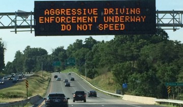 A sign warning against Aggressive Driving