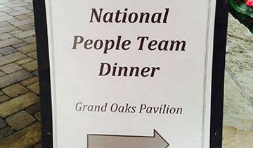 National People Team Dinner sign