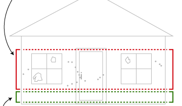 Spraying bullets into a house diagram