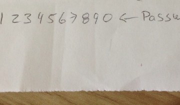 A cryptic password note