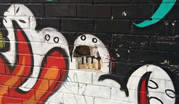 A ghostly mural
