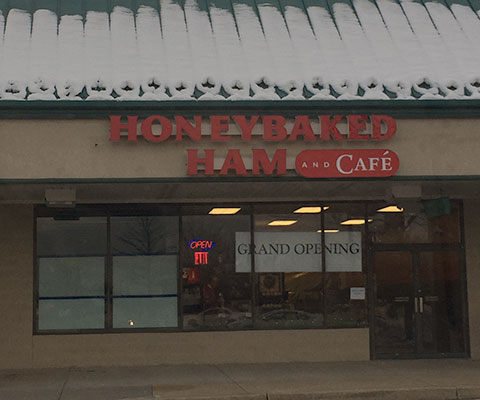 Honeybaked ham and café