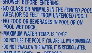 A sign of pool rules