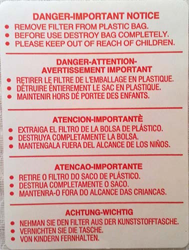 Instructions to destroy a bag