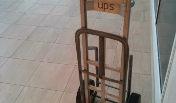 Letter on a hand truck