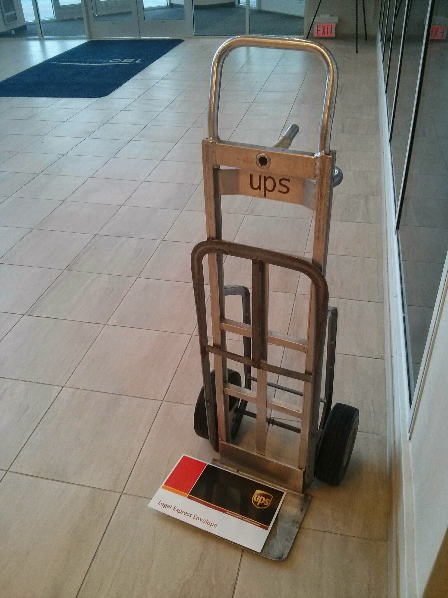 Letter on a hand truck