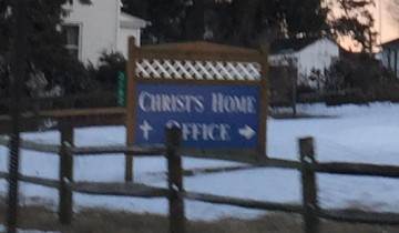 A sign for Christ's Home Office