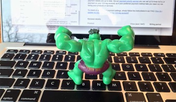 The Hulk smashing a computer