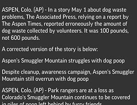 Correction: Dog Poo Problems story