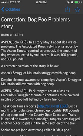 Correction: Dog Poo Problems story