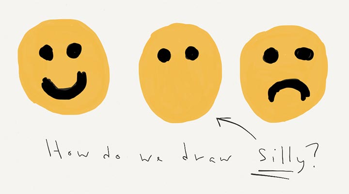 How to draw a silly face?