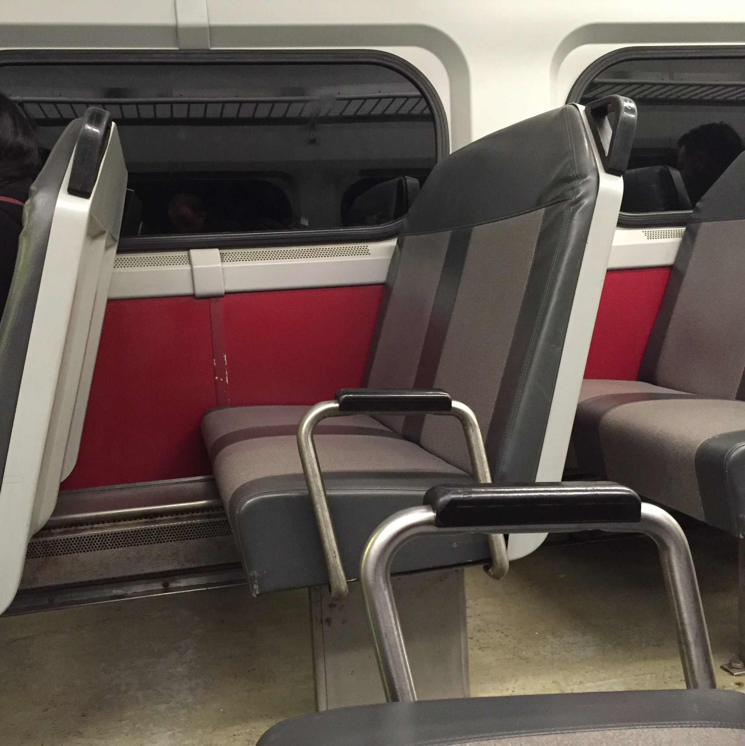 Seats on a train car