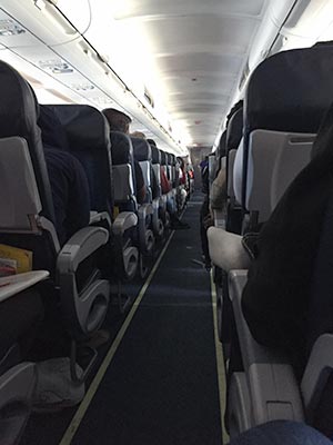 An airplane aisle